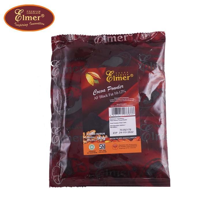 "New" ELMER COCOA POWDER AF BLACK 10-12% 90GR Cokelat Bubuk Warna Hitam seperti Charcoal untuk Kue