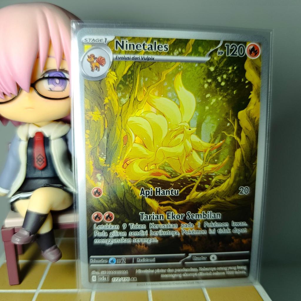 ORI Kartu Pokemon Ninetales AR Indo G SV3s l 172/170 TCG Card Poke Indonesia Booster Pack Kilau Hita