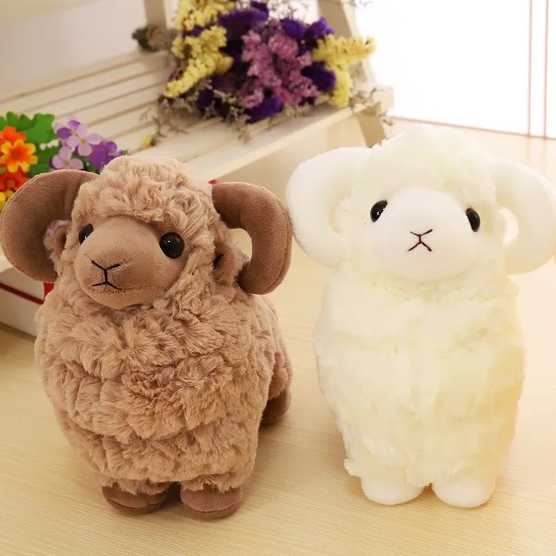 Realistic Plush Toys Small Sheep Dolls Mountain Goat Soft Stuffed Toys Couple Gift for Girls PP