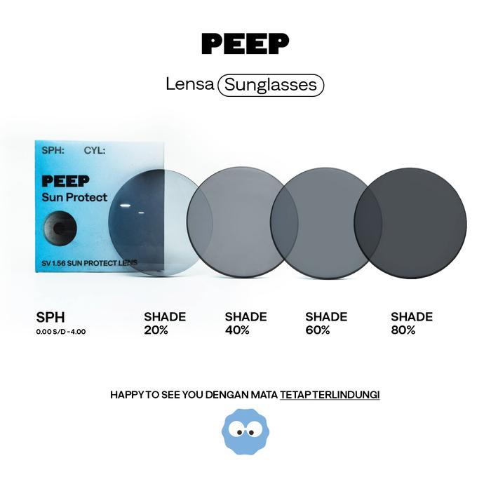 Peep Eyewear - Lensa Sunglasses Hitam (Mata Normal & Mata Minus) Kacamata
