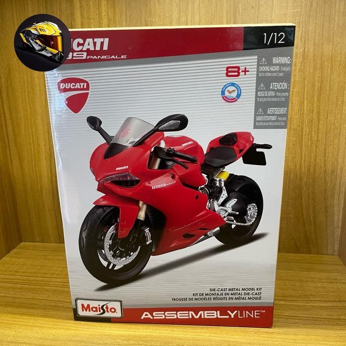 Miniatur motor ducati panigale 1199 skala 1/12 assembly kit