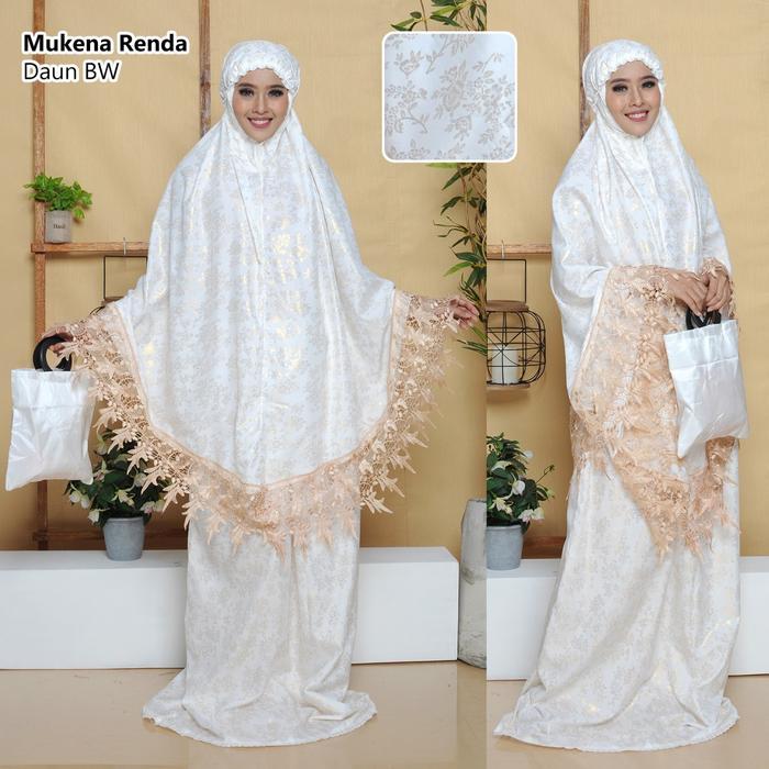 Mukena Putih Cantik Renda Daun Elegant Dan Mewah