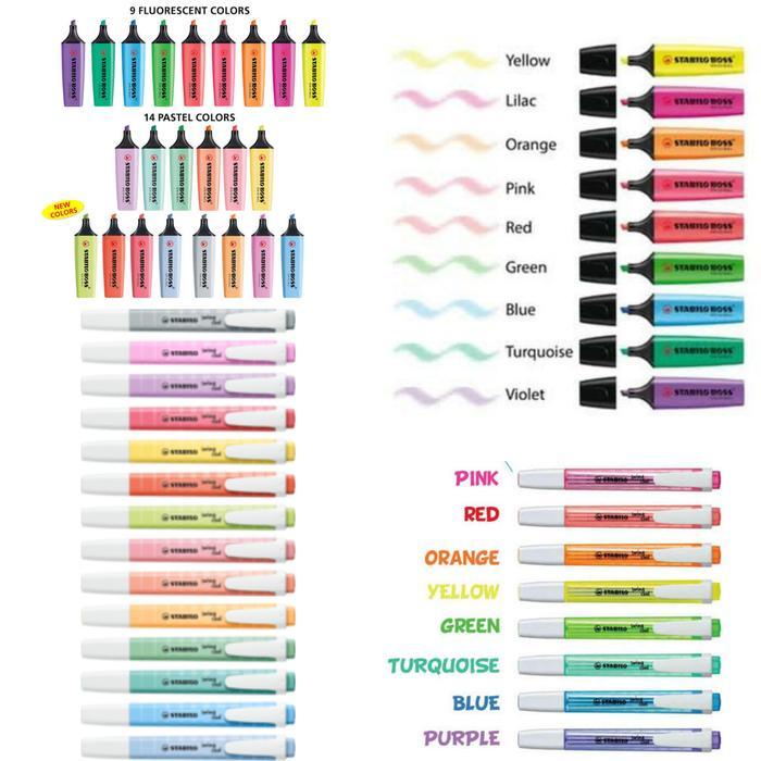PAKET LENGKAP SEMUA WARNA STABILO PASTEL ORIGINAL BOSS SWING COOL