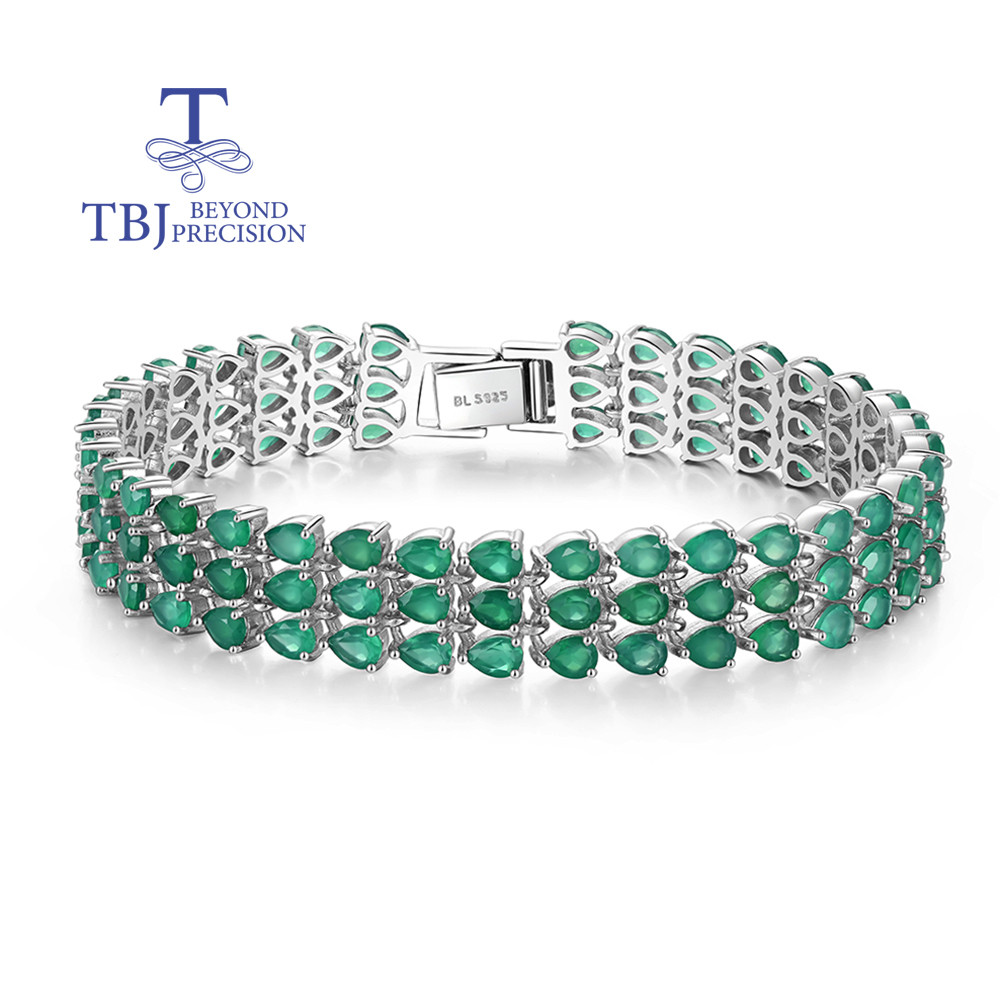 2026 Luxury natural green agate 925 sterling silver bracelet Elegant and noble women's banquet &
