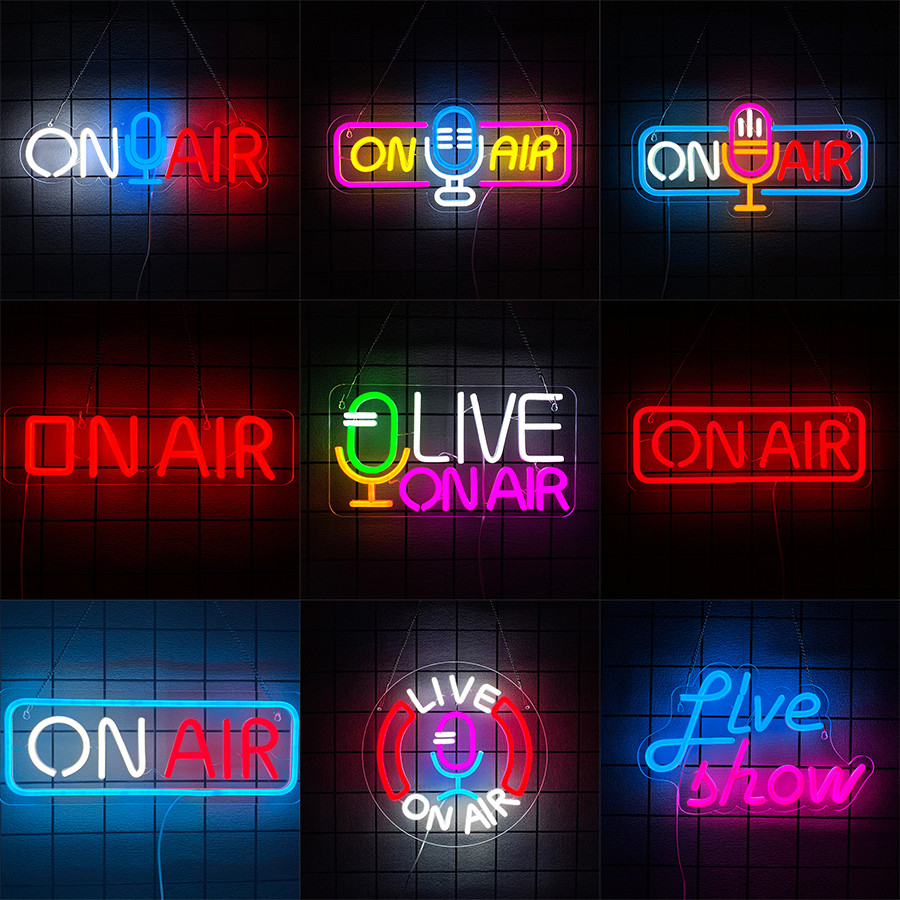 On Air Neon Sign for Wall Decor,Live Show LED Artwork Dcor for Live Room, Game Room, Broadcasting