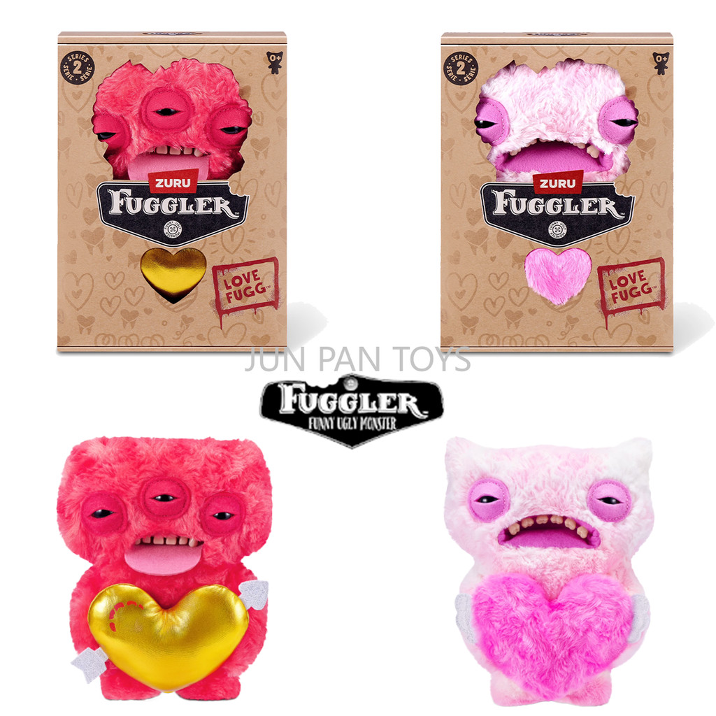 Original Fuggler Love Fugg 2 Serie 9 Inch Plush Toy Funny Ugly Teeth Monster Collectible Red Pink