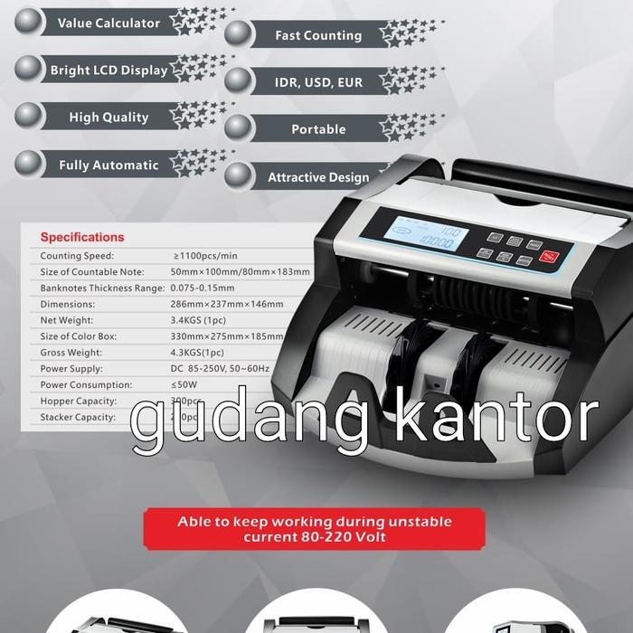 Mesin Hitung Uang Inote Bc-50 Vm Display Lcd / Money Counter 50Vm