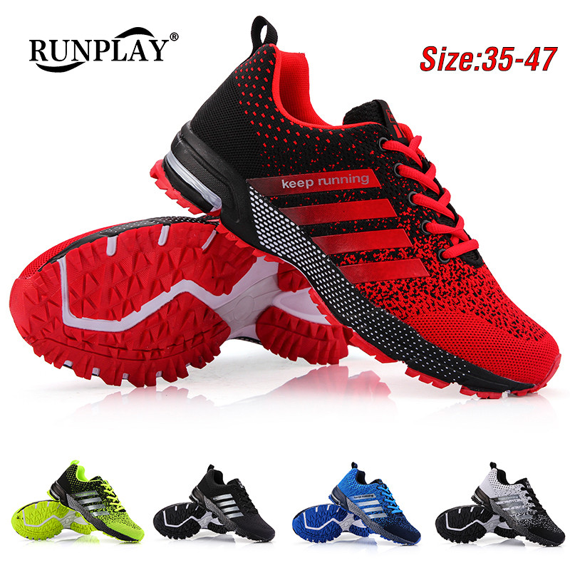 Men'S Running Shoes Plus Size 47 Breathable Man Sports Sneakers Lace Up Comfort Casual Walking Shoes