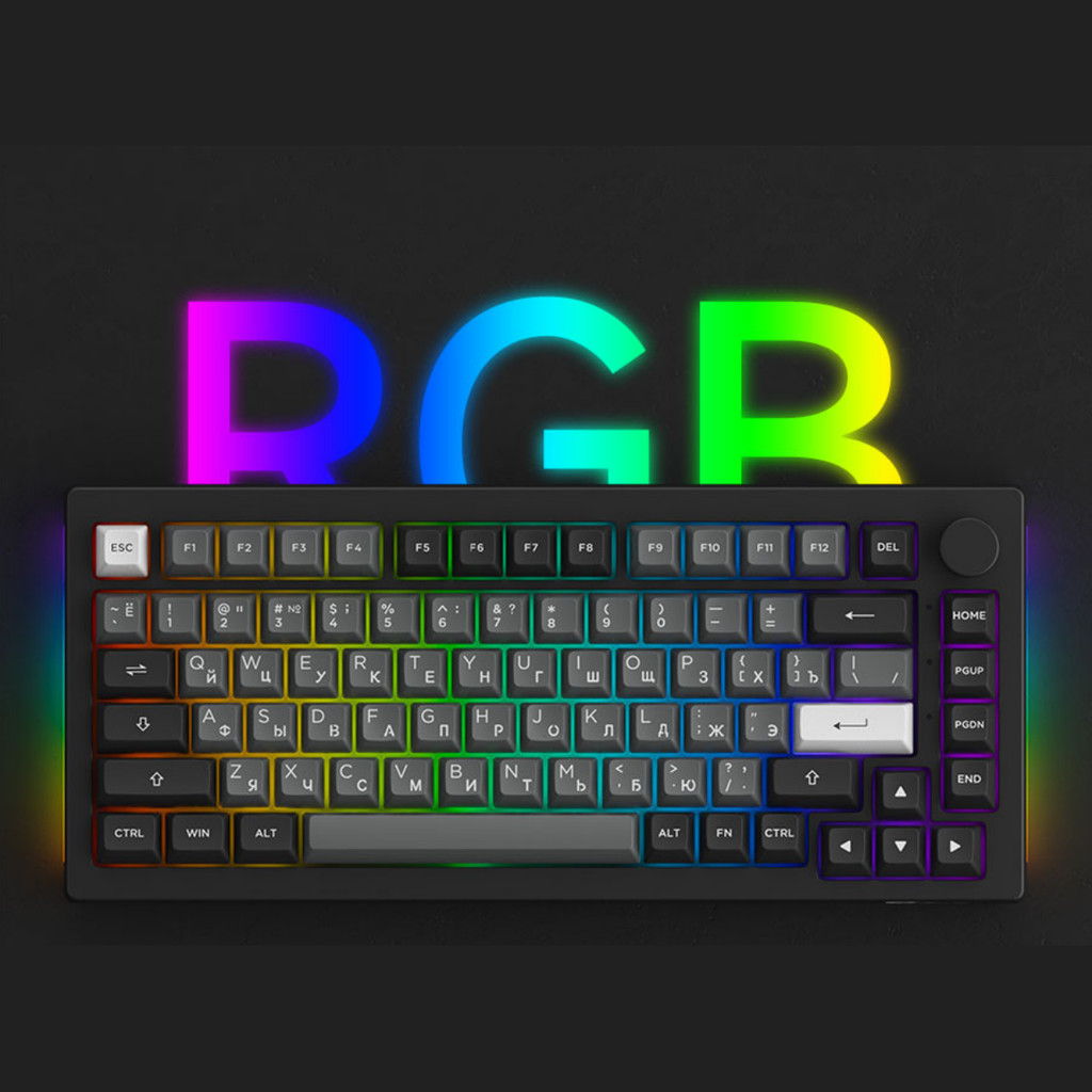 Akko 5075B Plus Mechanical Keyboard 75% ANSI ASA Profile Russian Keycaps RGB 2.4G&Blutooth