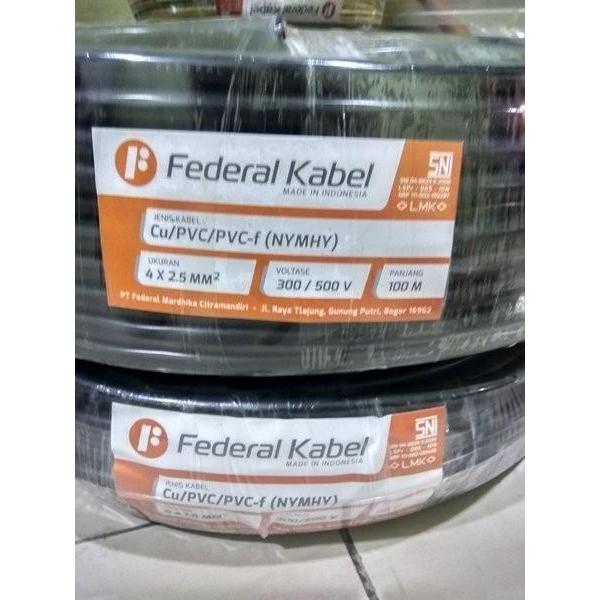 Kabel Serabut NYMHY / NYYHY 4 x 2.5mm 4 x 2.5 mm 4x2.5 Federal Meteran
