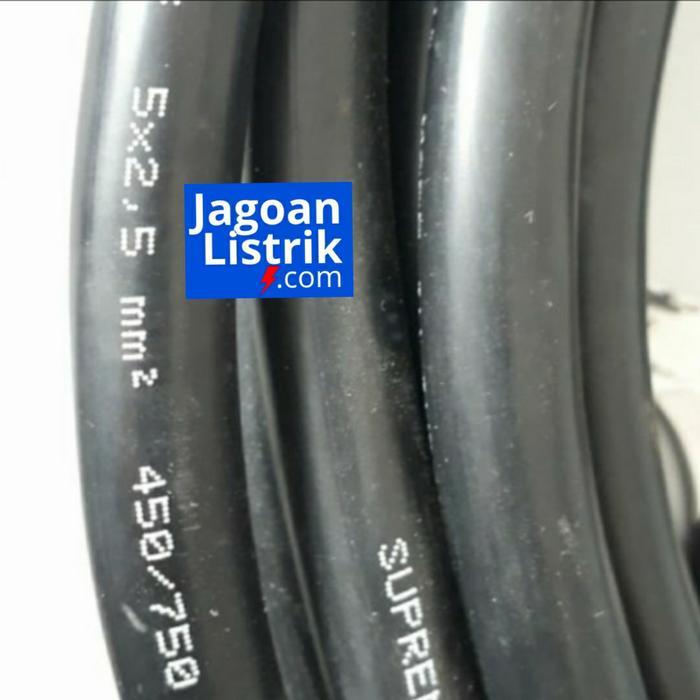 Kabel NYYHY 5 x 2.5 mm Supreme Hitam Kabel Listrik Serabut NYYHY 5x2.5 Meteran Pvc Tembaga