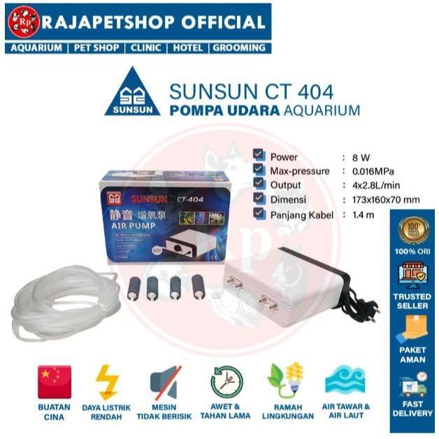 (POMPA UDARA) SUNSUN CT 404 POMPA UDARA AERATOR 4 LUBANG AQUARIUM AIR PUMP OKSIGEN