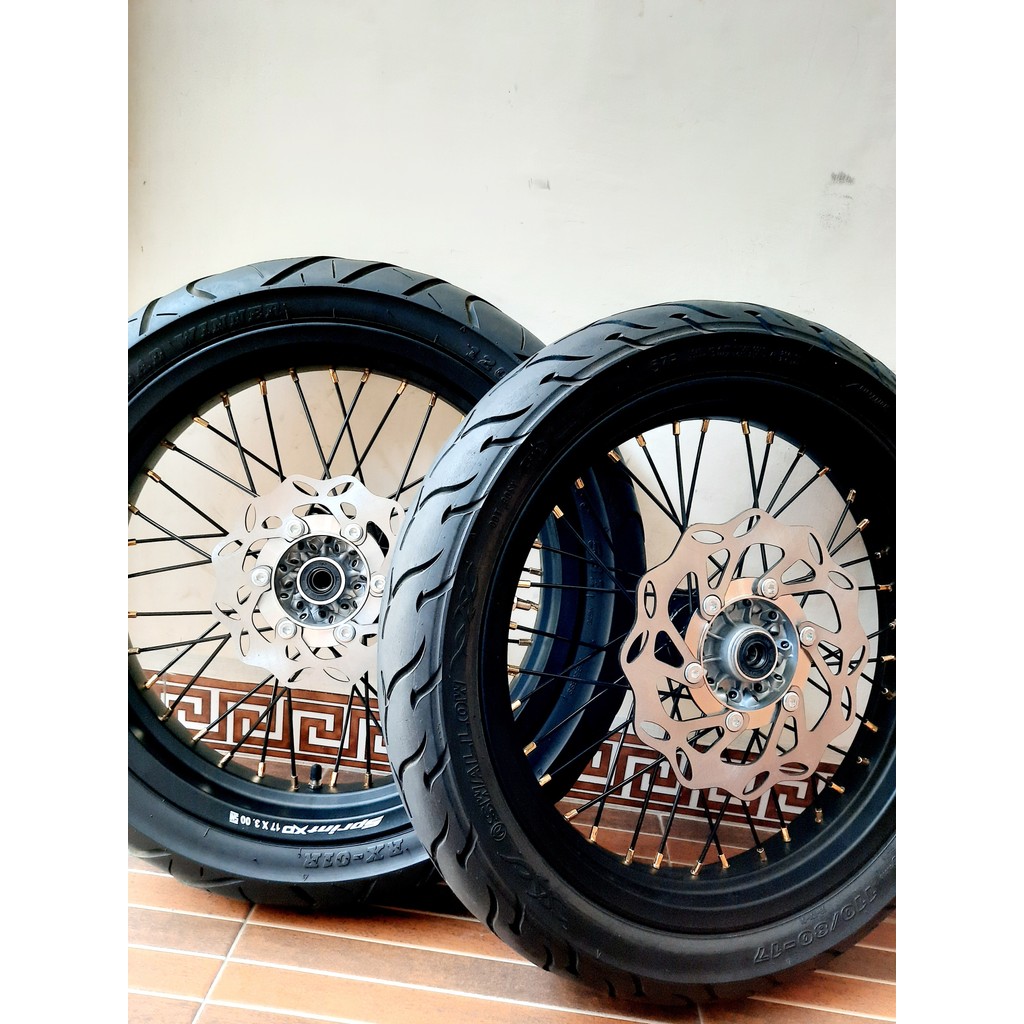 ban set velg set supermoto klx bf Dtracker full set