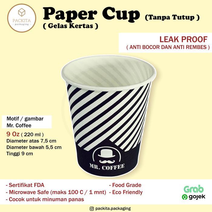 PAPER HOT CUP 9 OZ MIX 4 MOTIF (1000PCS = 1 DUS)