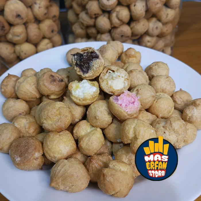 Soes Aneka Rasa Cokelat Keju Strawberry Vanilla Blueberry Taro 500Gr 1Kg Sus Kering Cemilan