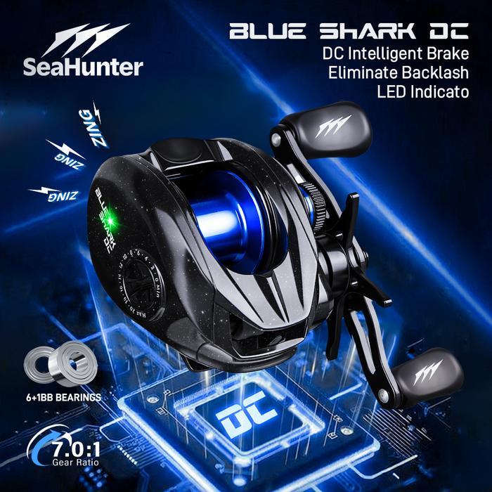 [Official] Seahunter Blue Shark Dc Baitcasting Reel Pancing, Digital Control Anti Backlash System,