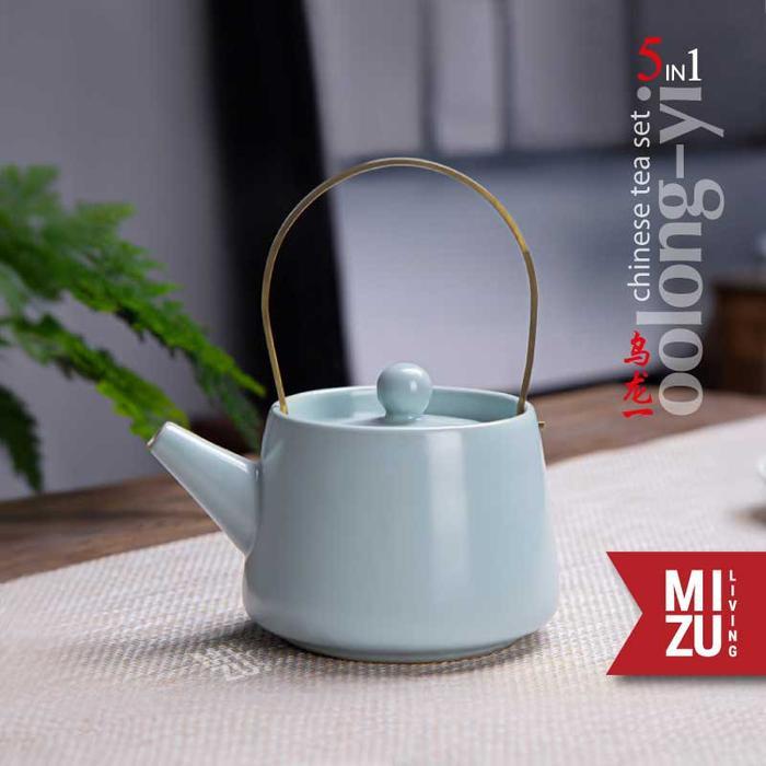 Mizu Oolong-Yi Chinese Tea Set Tea Pot Ceramic Tea Cup Teko Teh Set Cangkir Keramik Teko Cina