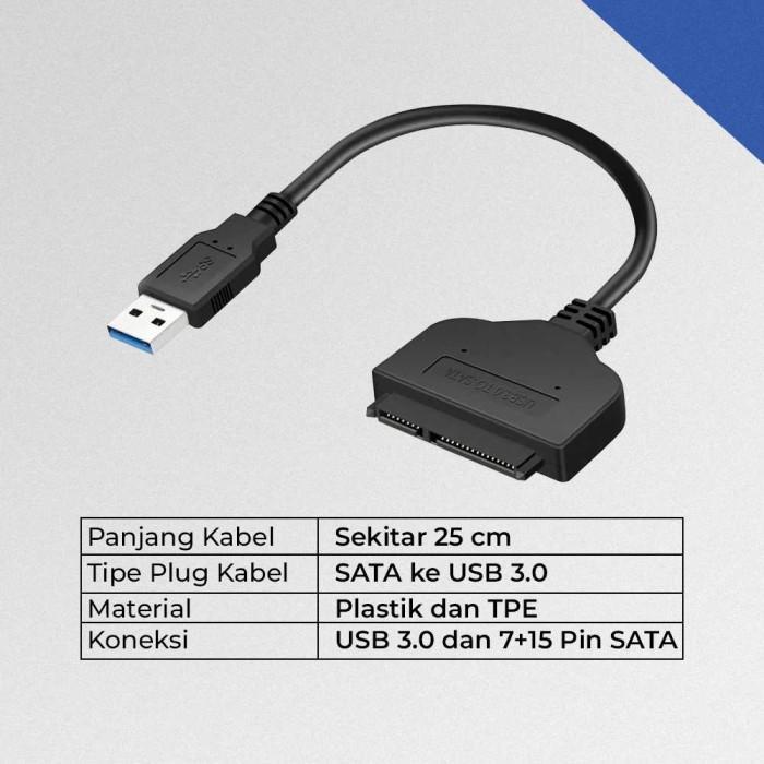 Kabel Konektor USB 3.0 SATA Hardisk PC HDD Internal Eksternal