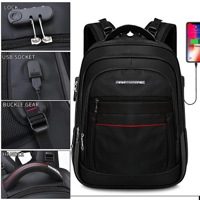 TAS RANSEL 20 inch POLO HERITAGE TAS RANSEL LAPTOP TAS RANSEL JUMBO TAS USB EXPANDING TAS GEMBOK +