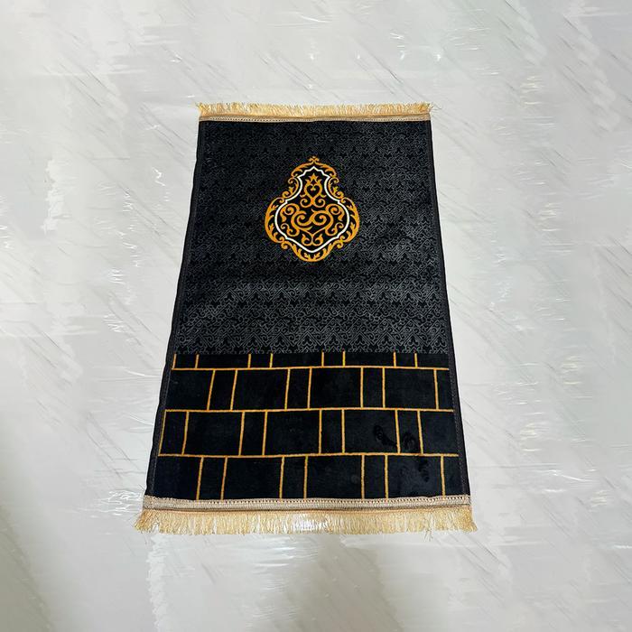 SEHAYA - SAJADAH TURKEY BUSA TEBAL HALUS ANTI SLIP MOTIF GAMBAR KAKBAH, HAJAR ASWAT MAKKAH JUMBO