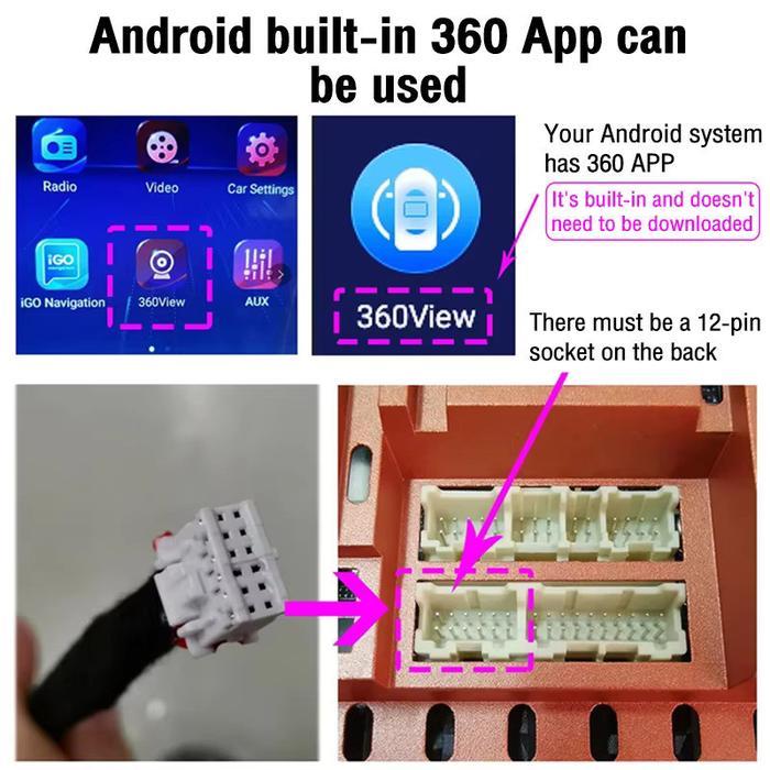 KAMERA 360 PARKIR MUNDUR MOBIL MOVING CAMERA AHD 360 1080P 3D HU ANDROID