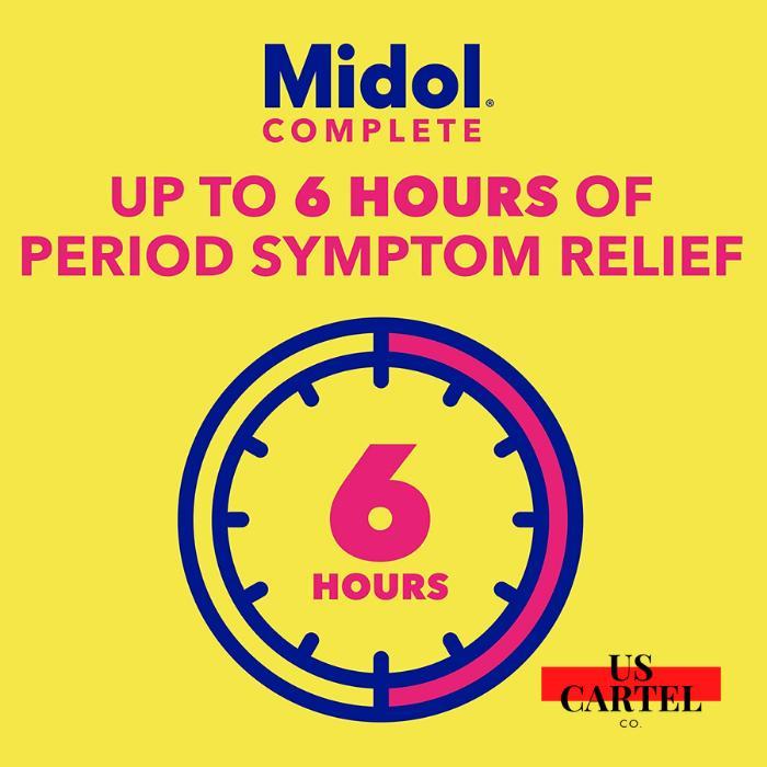 MIDOL Complete Menstrual Period Symptoms Relief 40 Caplets USA
