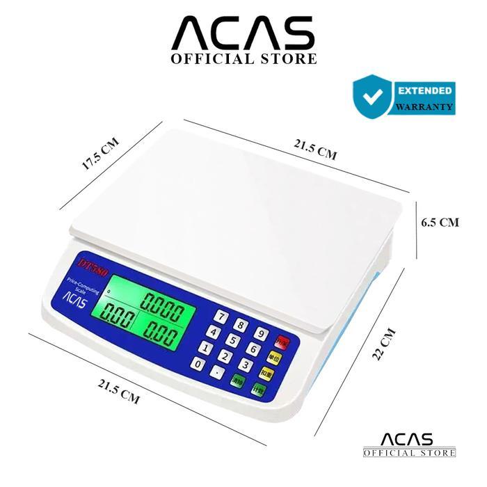 ACAS DT580 10Kg 30Kg Timbangan Duduk Digital Meja Laundry Sayur Buah Telur Sembako Paket Ekspedisi