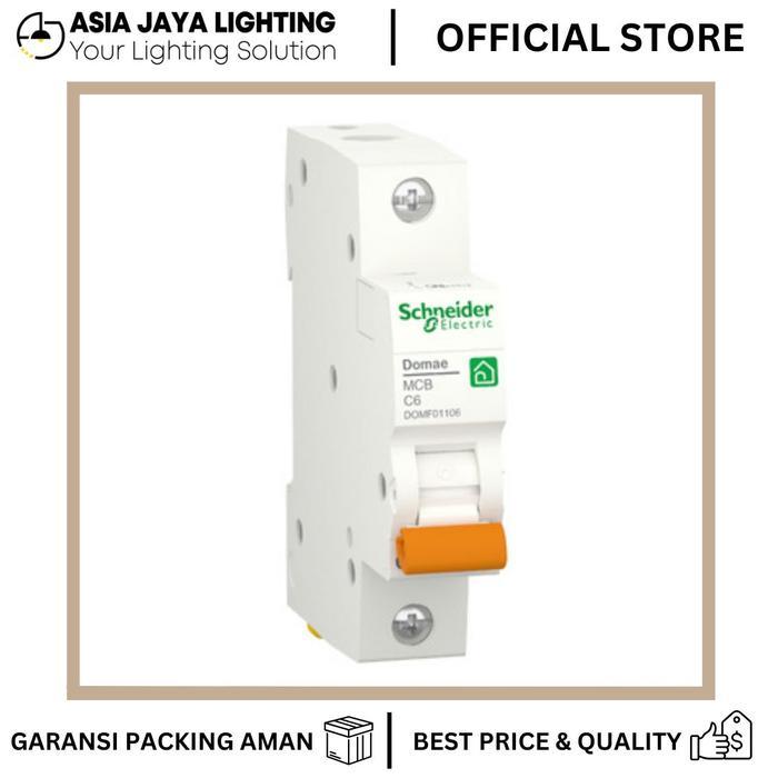 Promo Mcb / Mini Circuit Breaker / Mcb Listrik / Pemutus Arus Otomatis / Mcb Schneider Domae 1P 6A