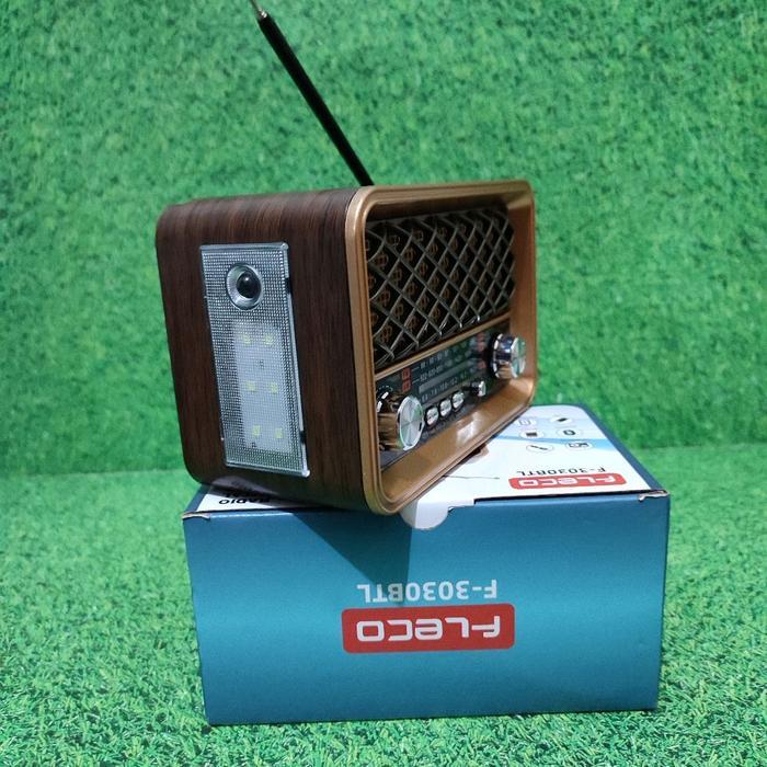 Fleco Radio Fleco F3030Btl Wooden Series Fm/Am/Sw Multifungsi Speaker Portable Bluetooth Radio Jadul