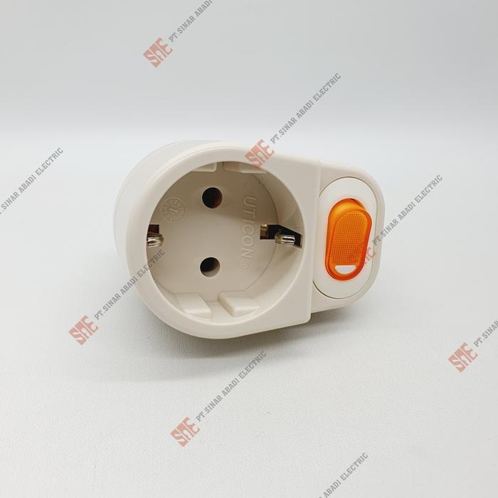 Murah Stop Kontak Uticon 1 Lubang + Switch