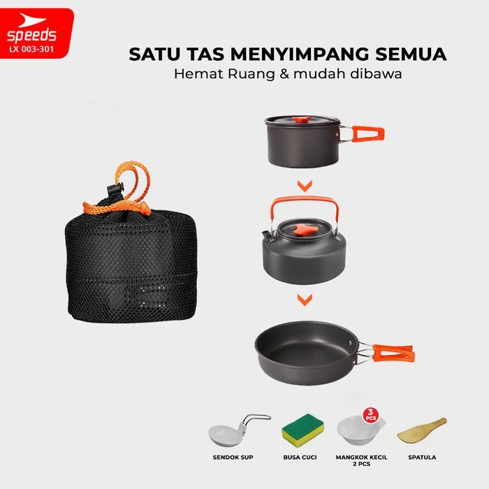 Consina - Cooking SET Paket Dapur Camping Mini Cooking Cookware Kompor Portable Masak 2-6 Orang