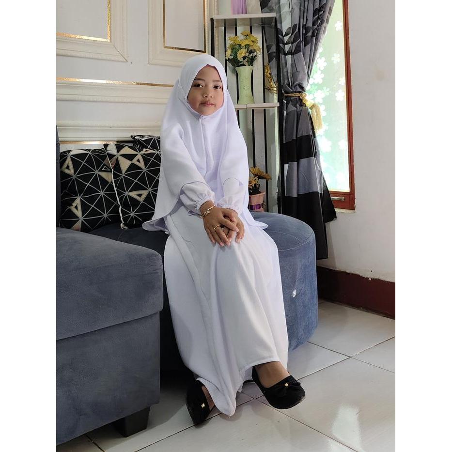 Aluna Gamis Syar'I Kids Set Hijab Baju Anak Perempuan Plus Kerudung