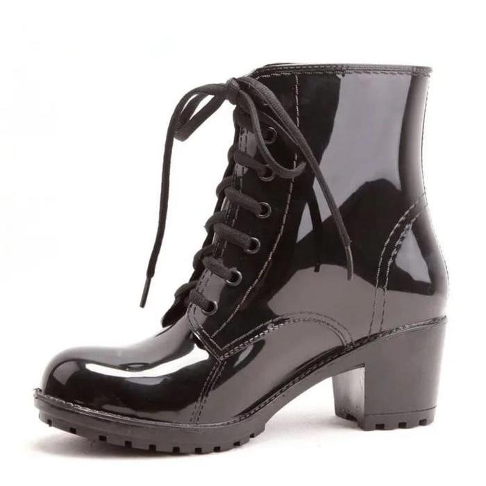 Aerostreet - Sepatu Heels Boots Wanita Korea Casual 5Cm Shoes