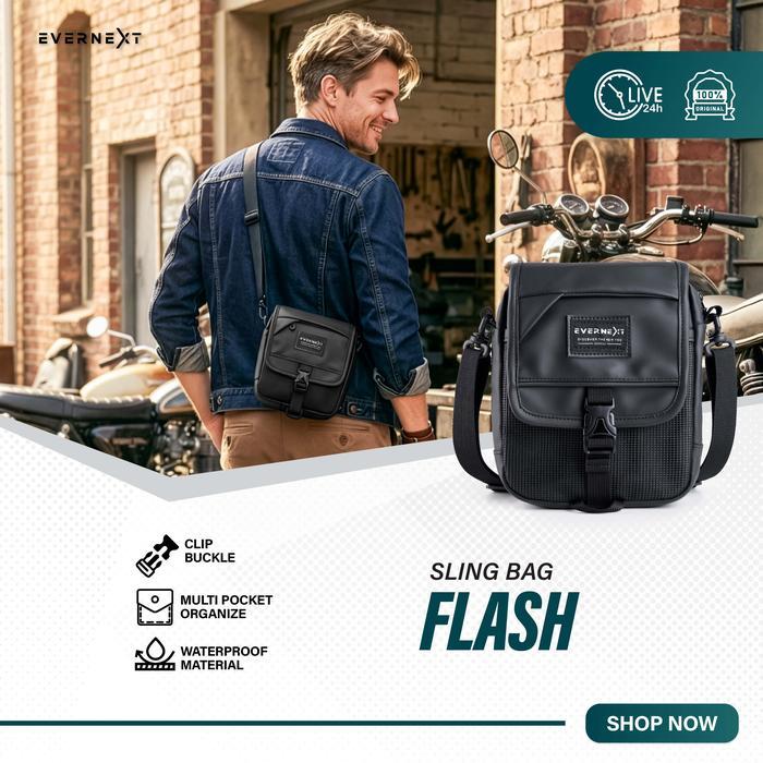 Aerostreet - Tas Selempang Pria Anti Air Sling Bag Flash Pria Tas Slempang Mini Cowok Waterproof Tas