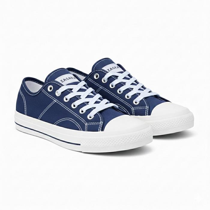 Aerostreet - Sepatu Sneakers Casual Rungkad Navy Sepatu Original Casual Shoes Pria Black Snekers