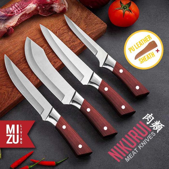 Mizu Nikurui Meat Knife Stainless Kitchen Knife Boning Knife Carving Knife Butcher Knife Pisau