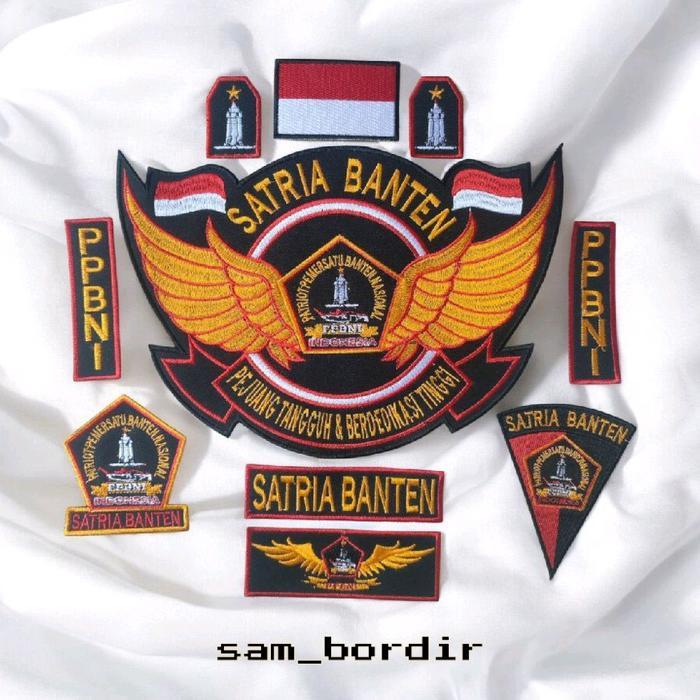 bordir ppbni satria banten 1 set bet,atribut kemeja,baju,jaket, Kain,emblem bordir,pacth