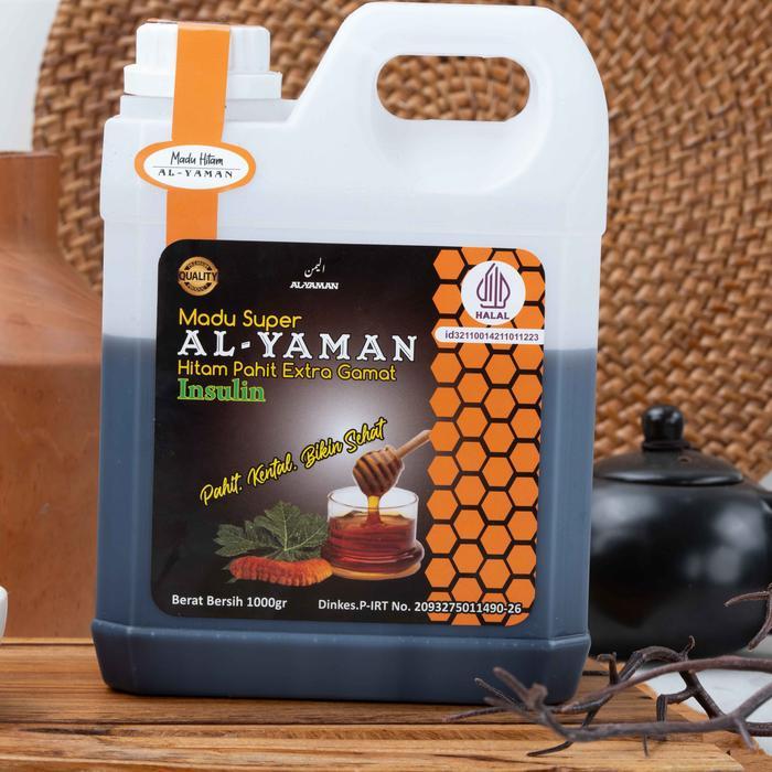 "New" Madu Hitam Pahit Al-Yaman 1kg - Syrup Madu - Honey