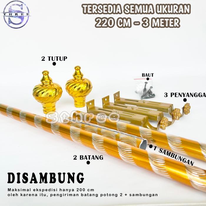 Besi Gorden 250 Cm, 300 Cm Fullset (Termasuk Penyambung Batang)