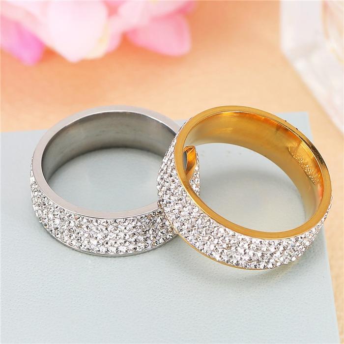 cincin full mata titanium anti karat Cincin Titanium Wanita Full Permata Anti Karat / Cincin