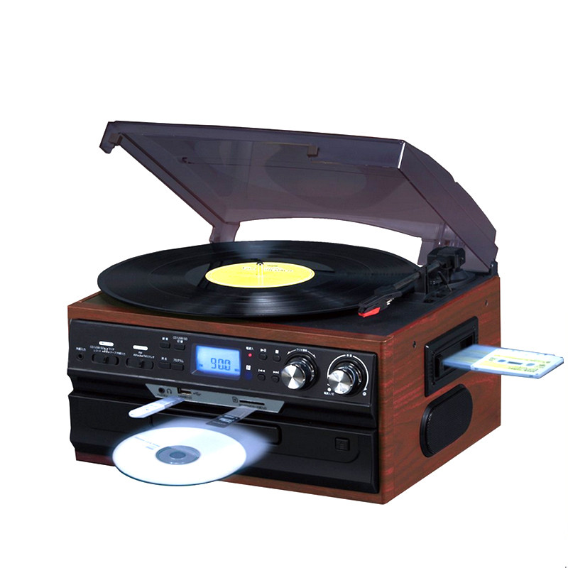 Pyle Vintage Turntable cd Record Cassette Radio Player