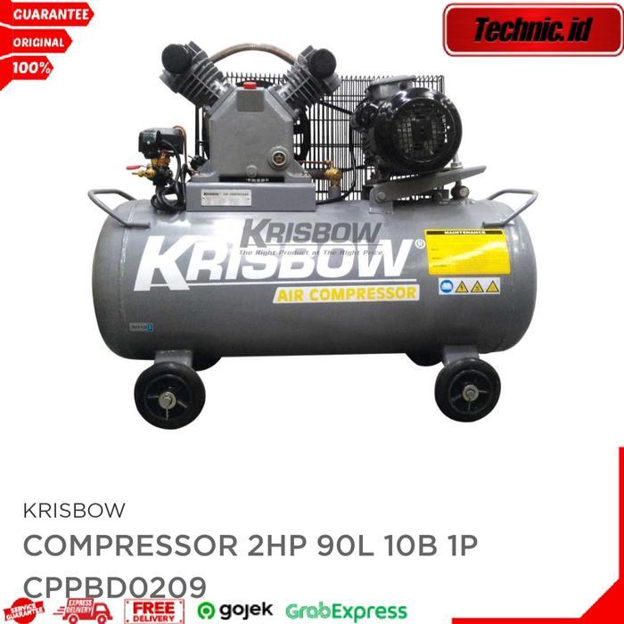 Krisbow Kompresor Angin 2hp 90l 10bar 1ph Kompresor Listrik