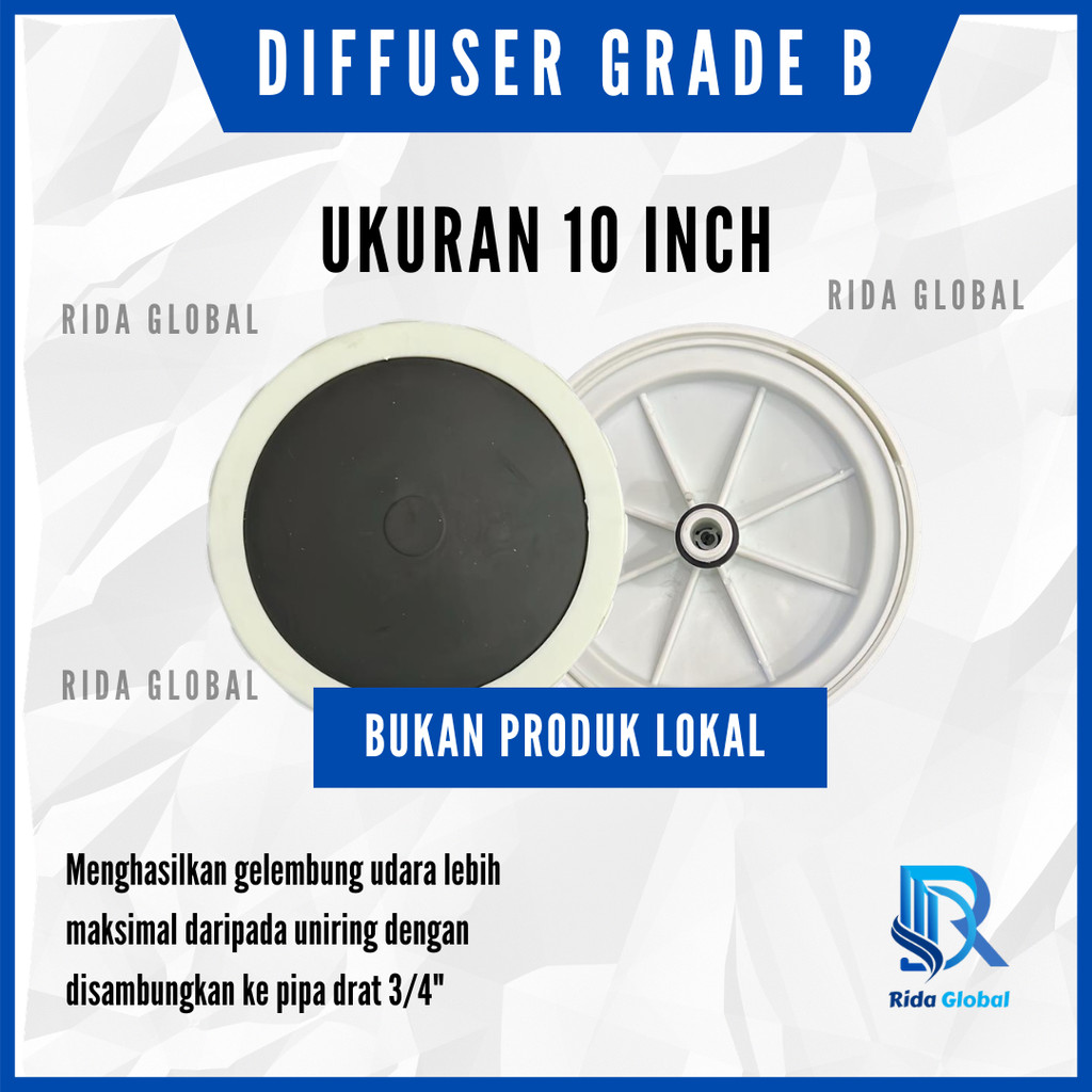 Fine Bubble Diffuser 10 inch Grade B Import | Diffuser Aerasi Kolam Bioflok Tambak Udang Ikan | Micr