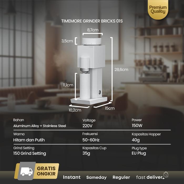 TIMEMORE BRICKS 01S COFFEE GRINDER KOPI ELEKTRIK PENGGILING BIJI KOPI