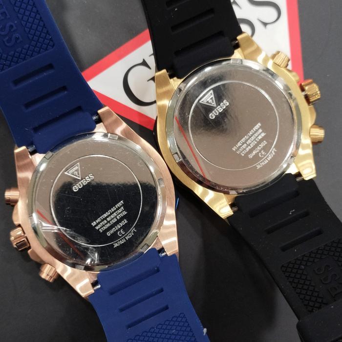 Jam Tangan Pria Guess Original GW0263G1 Gw0263G2 Strap Rubber Fullset