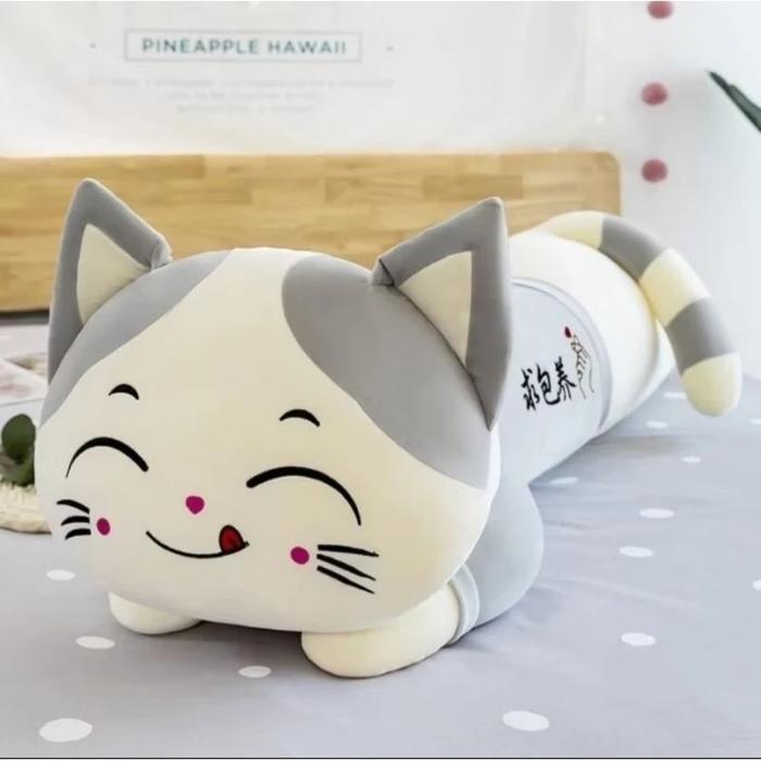 Miniso Toys - Bantal Guling Kucing Jumbo 90Cm Bahan Plush Premium Toys Doll Hadiah Mainan