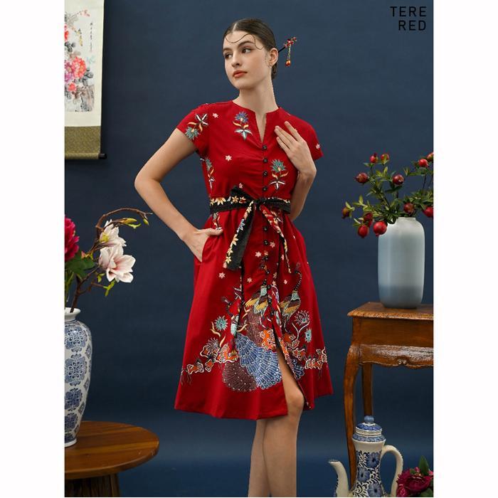 Tere Dress Wanita Batik Couple Modern Dress Batik Modern Gaun Pesta Dress Batik Wanita