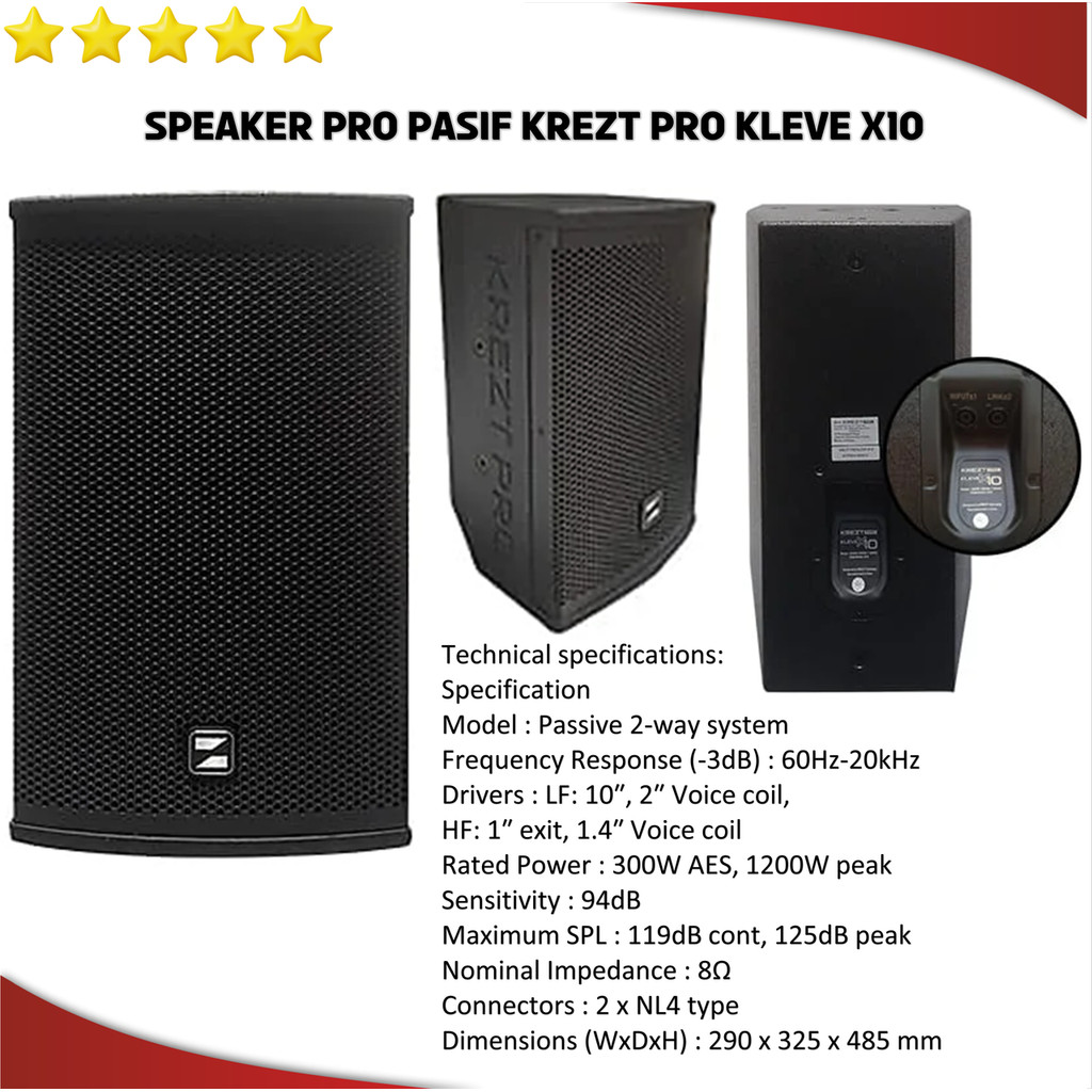 SPEAKER SPEAKER PRO PASIF KREZT PRO KLEVE X10