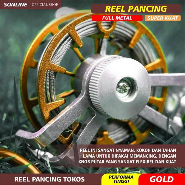 Sonline Reel Pancing Tokos Material Full Metal Reel Tokos Df55 Ikan Katrol Laut