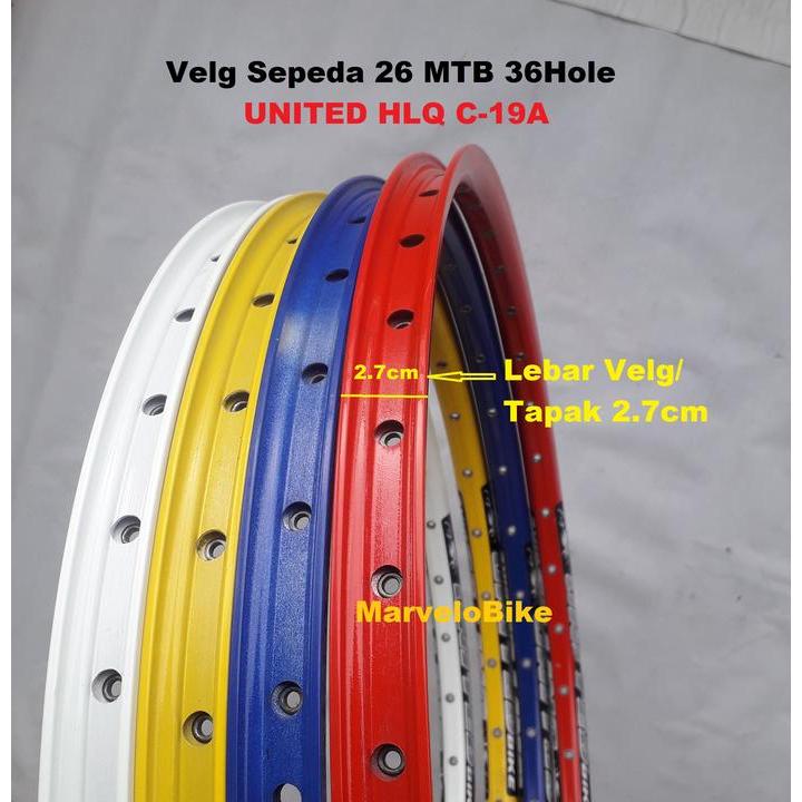 Rim Velg Sepeda 26 Mtb United 32/36 Hole